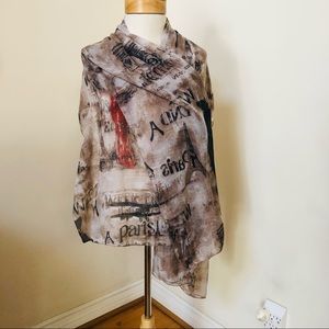 Paris motive scarf/wrap
